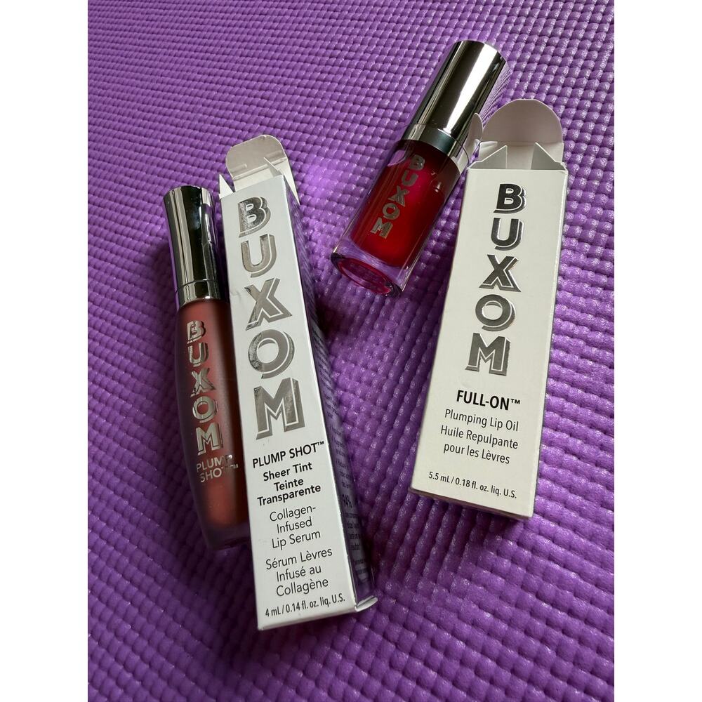 NWT Buxom Lot Plumping Lip Oil & PLUMP SHOT Serum Full Size Makeup Gloss Plumper
